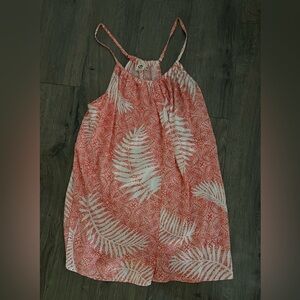 Lagaci Romper Pastel Pink Rayon White Palms Small NWT summer sm s tropical